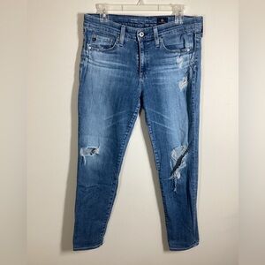 AG Adriano Goldschmied Jeans 29R Slouchy Skinny Beau Distressed